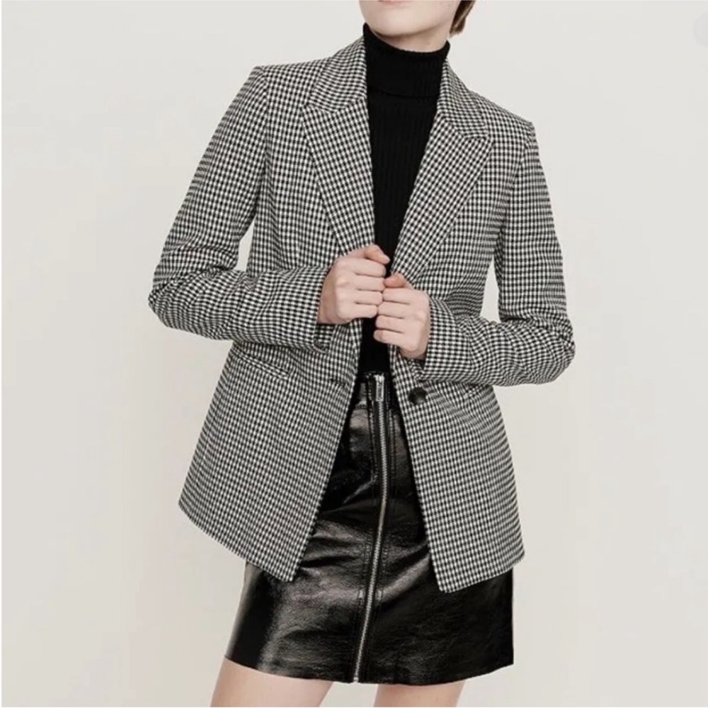Maje houndstooth black and white blazer